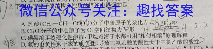 2023年安徽省中考信息押题卷(一)化学