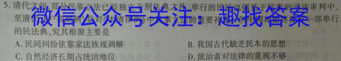 合阳县2023年初中学业水平九年级第二次模拟考试(5月)历史试卷