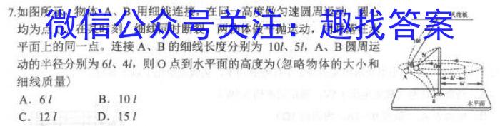 天一大联考 2024-2023学年高一年级阶段性测试(四)q物理