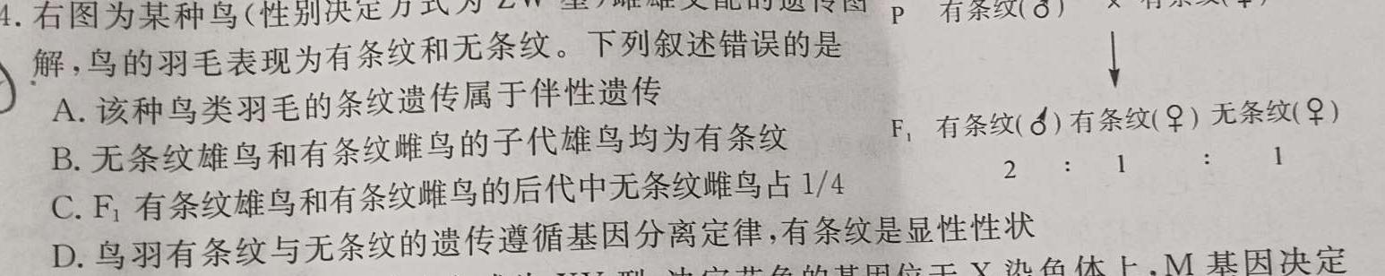 2023年银川一中、昆明一中高三联合考试二模(5月)生物