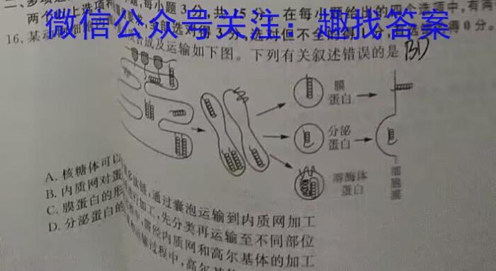 ［泸州三诊］泸州市高2020级第三次教学质量诊断性考试生物