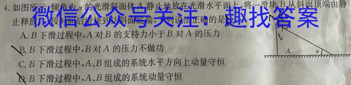 天利38套 2023年普通高等学校招生全国统一考试临考押题卷(A)l物理