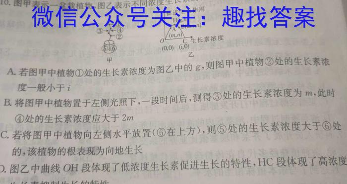 九师联盟2022-2023学年高三5月高考仿真模拟XG生物试卷答案