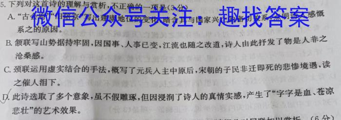 2023年福建大联考高三年级5月联考（517C·FJ）语文