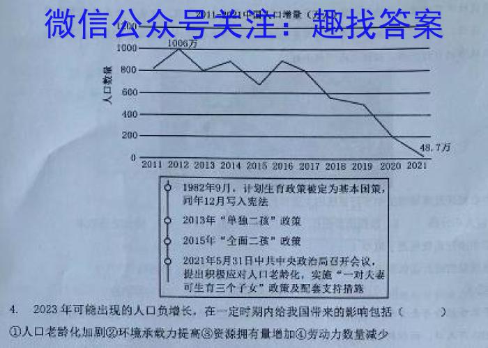 2023年山西中考模拟百校联考试卷(三)&政治