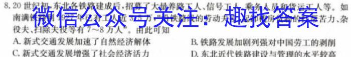 2023年安徽省中考冲刺卷(一)历史