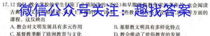 超级全能生2023届高考全国卷地区高三年级5月联考(3425C)历史