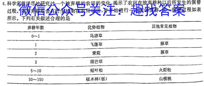 陕西省2023年普通高等学校招生全国统一考试（◇）生物