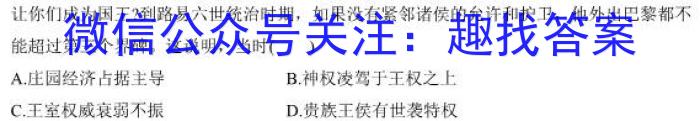 合阳县2023年初中学业水平九年级第二次模拟考试(5月)历史