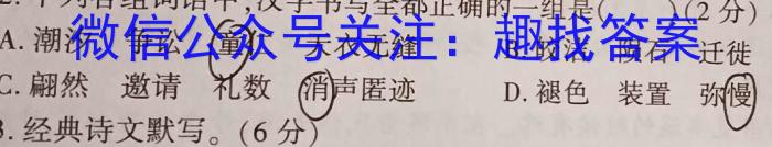 安徽省池州市2023年九年级中考模拟（三）语文