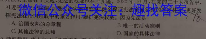 皖智教育安徽第一卷·省城名校2023年中考最后三模(二)地理.