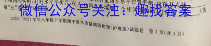 河北省2022~2023学年度七年级下学期期中综合评估 6L物理`