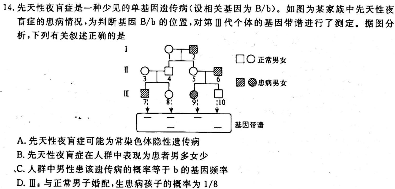 2023届陕西省高三5月联考(标识⬆)生物