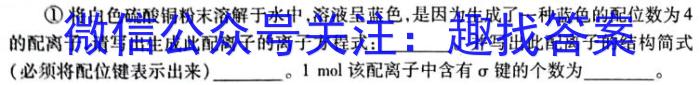 环际大联考 圆梦计划2023年普通高等学校招生适应性考试(5月)化学