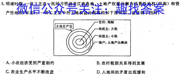 2023年普通高等学校招生全国统一考试考前演练五5(全国卷)&政治