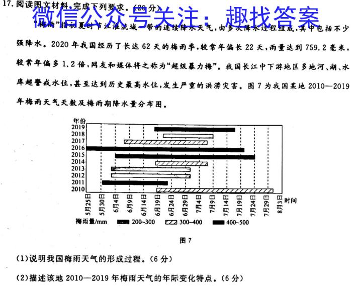 2023届全国百万联考老高考高三5月联考(5002C)地理.