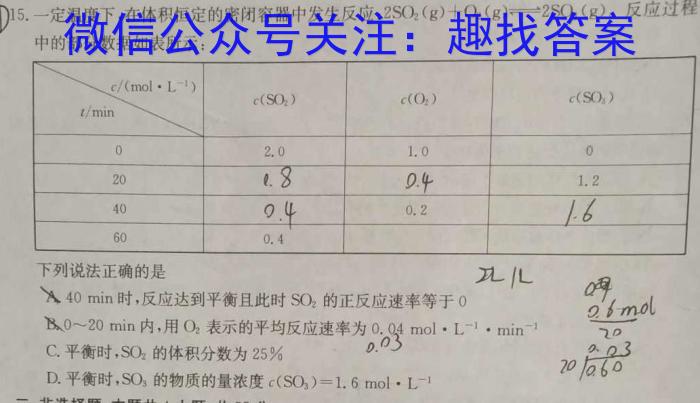 2023届北京专家信息卷押题卷(一)化学