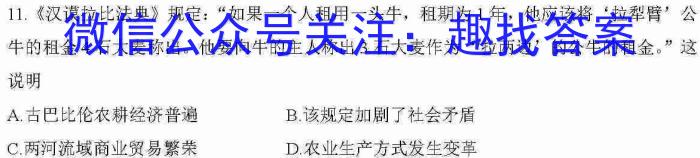 2023届普通高校招生全国统一考试·NT精准考点检测重组卷(全国卷)(一)历史