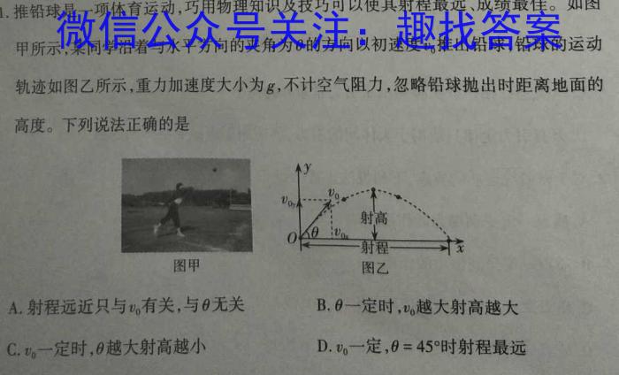 2023年普通高等学校招生伯乐马押题考试(一).物理