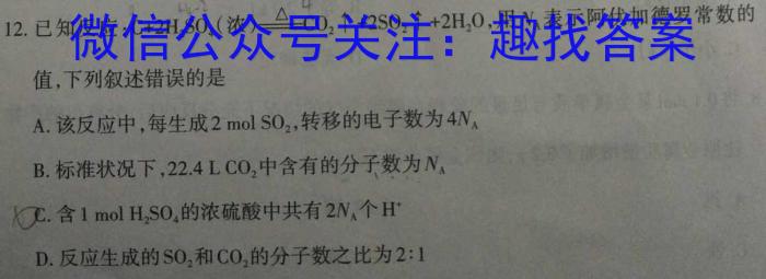 2023年中考密卷·临考模拟卷(三)化学