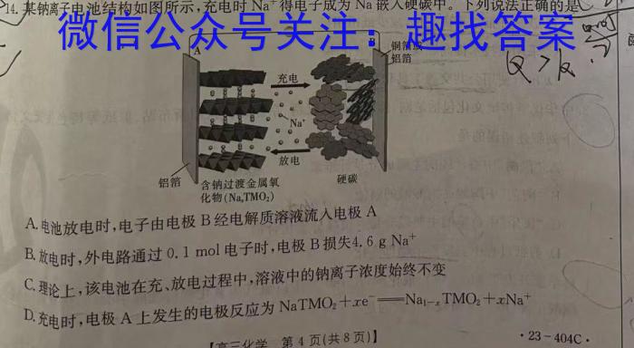 安师联盟·安徽省2023年中考仿真极品试卷（一）化学