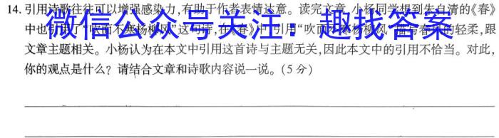 安徽第一卷·2023年中考安徽名校大联考试卷（三）语文