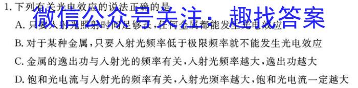 百师联盟 2023届高三信息押题卷(四) 全国卷l物理