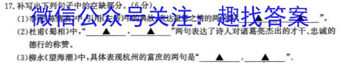 凉山州2023年初中学业水平暨高中阶段学校招生考试语文