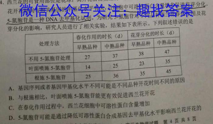 ［赣州二模］赣州市2023年高三年级适应性考试生物