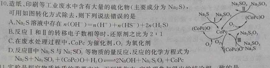 2023届内蒙古高一考试5月联考(23-448A)化学