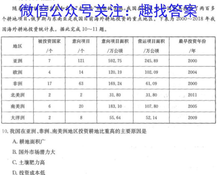 江西省2023年高一5月联合测评卷l地理
