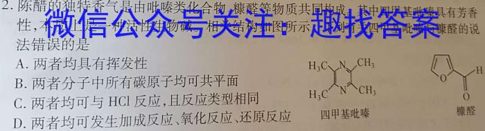 2023年陕西省初中学业水平考试B版T版化学