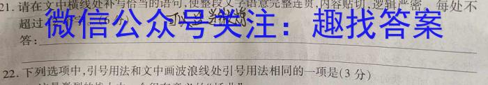 富平县2023年高三模拟考试(5月)语文