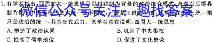 2023年湖南大联考高三年级5月联考（23-467C）历史