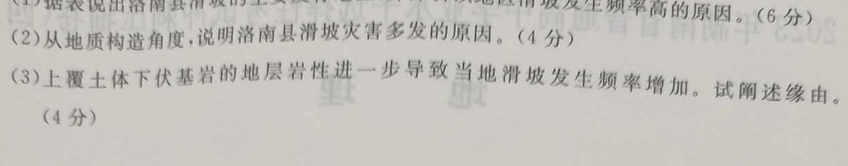 1号卷·A10联盟2023届高考最后一卷(自测卷).地理