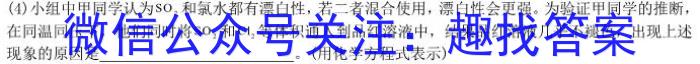 安徽省2025届七年级下学期教学评价三化学