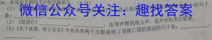 甘肃省张掖市某重点校2022-2023学年高一下学期6月月考语文