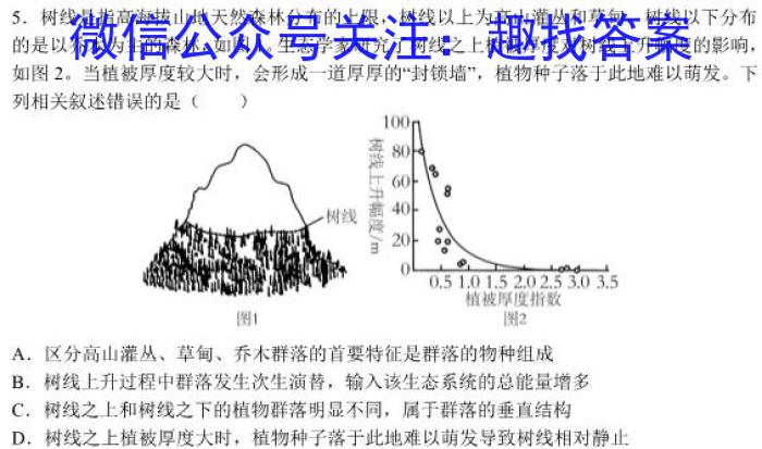 辽宁省2024-2023学年(下)六校协作体高一期中考试生物