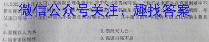 师大名师金卷2023年陕西省初中学业水平考试（八）历史