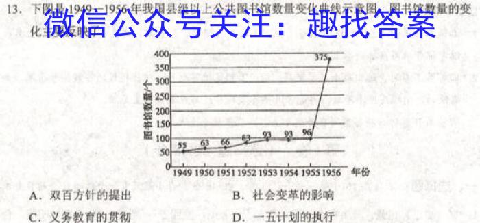 超级全能生2023高考全国卷地区高三年级5月联考【3426C】（XX）历史