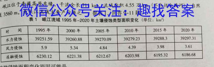 2023年安徽省中考冲刺卷（一）l地理