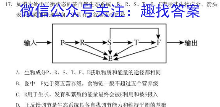 2023届高考冲刺卷(一)生物