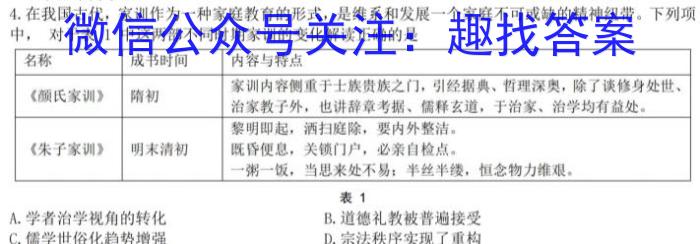 鄂东南省级示范高中教育教学改革联盟学校2023年五月高三模拟考历史试卷