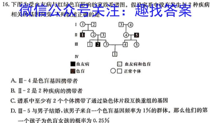 2023年安徽省中考信息押题卷(二)生物