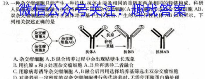 江淮教育联盟2023年春季九年级第二次联考生物