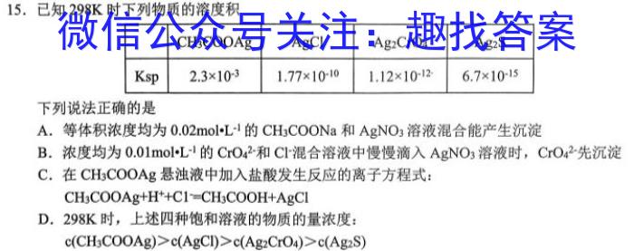 安徽省中考导航六区联考试卷（二）化学