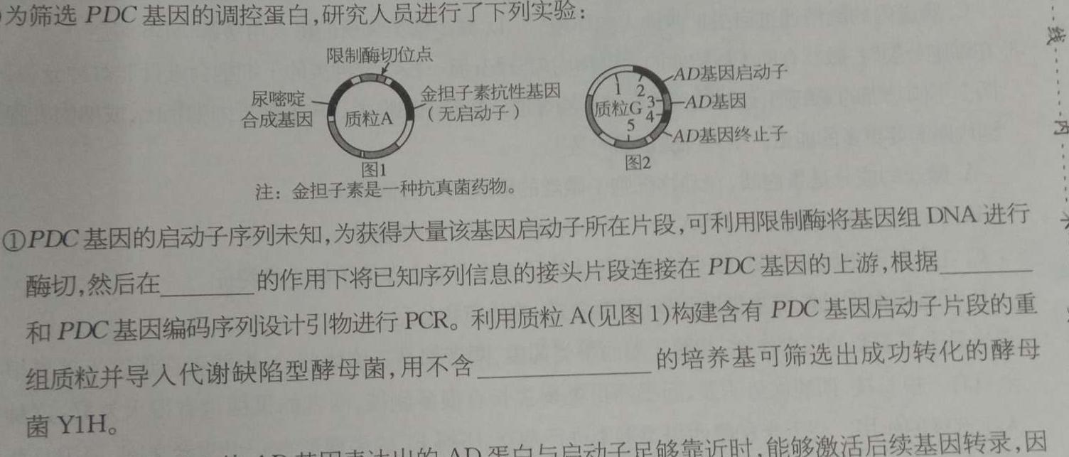 师大名师金卷2023年陕西省初中学业水平考试（七）生物