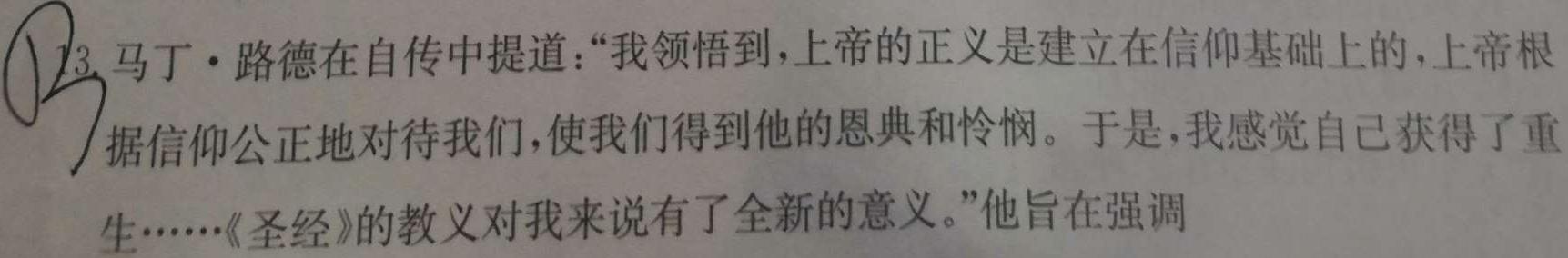 2023年陕西省初中学业水平考试全真模拟预测试卷A政治y