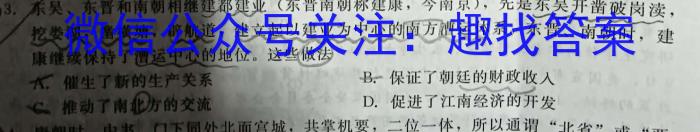 安徽省2022-2023学年度九年级第一次模拟历史