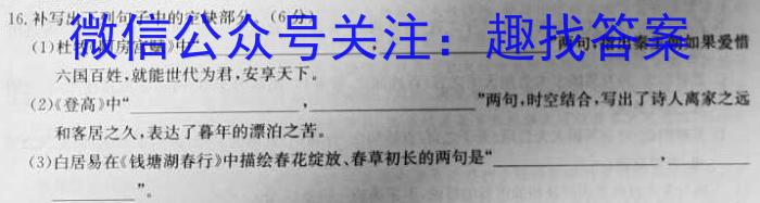 九师联盟2022—2023学年高二下学期6月摸底考试（L）语文